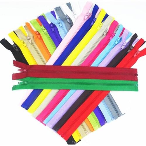 10Pcs 3# Opening Nylon Zippers Tail Resin 20Cm-60Cm Suitable For Clothing