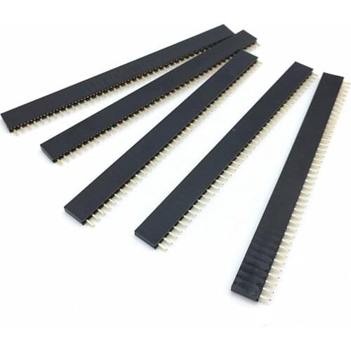 10PCS 1X40 PIN Single Row Straight Female PIN Header 2.54MM Pitch Strip Connector Socket 40P 40PIN 40 PIN For PCB Arduino