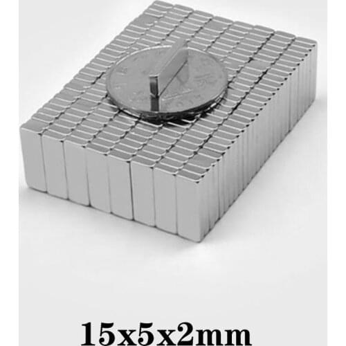 20/50/100/200/300/400pcs 15x5x2 Block Super Strong Magnetic Magnets 15mm*5mm Permanent Neodymium Magnet 15x5x2mm N35 15*5*2