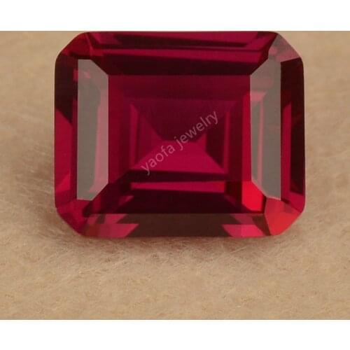 5A Quality 5# Rose Red Rubys Stone Loose Octangle Shape Parallel Cut Synthetic Corundum Gems For Jewelry
