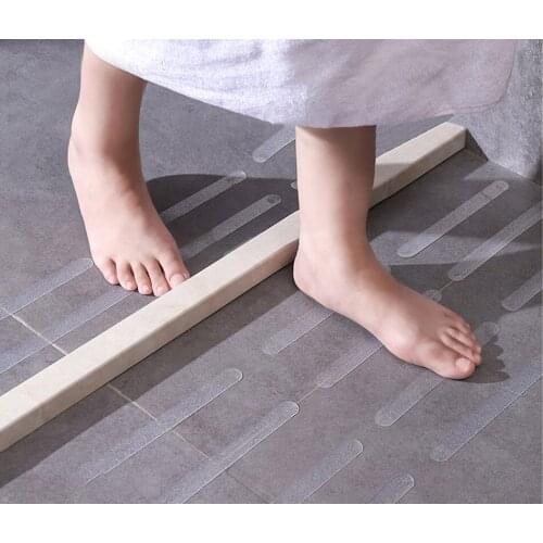 6pc Non-Slip Strip Transparent Shower Stickers Old Man/Step/Baby Anti-Fall Safety For Bathtubs Showers Stairs Floors Accessories
