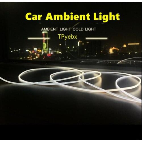 6 in 1 RGB LED Atmosphere Car Light Interior Ambient Light Fiber Optic Strips Light by App Control DIY Music 8M Fiber Optic Band