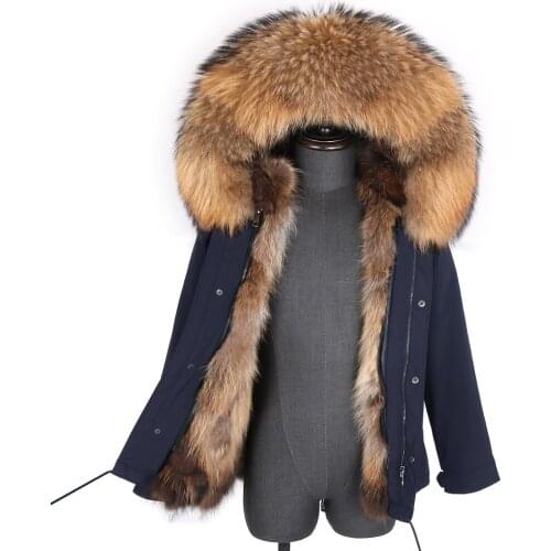 7xl Men Winter Waterproof Jacket Real Fur Collar Short Parka Big Natural Raccoon Fur Collar Outwear Warm Raccoon lining male