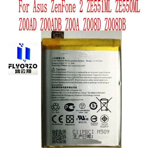 High Quality 2900/3000mAh C11P1424 Battery For Asus ZenFone 2 ZE551ML ZE550ML Z00AD Z00ADB Z00A Z008D Z008DB Mobile Phone