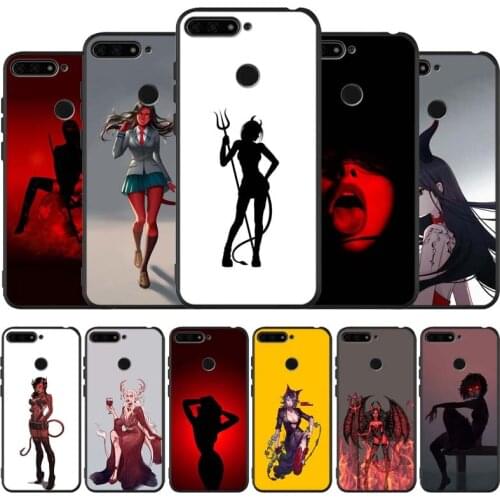 Sexy Devil woman black Silicone Phone Case For honor 30 20 Pro 8 8X 9 10 20 Lite Mate 10 20 30 Lite Pro cover