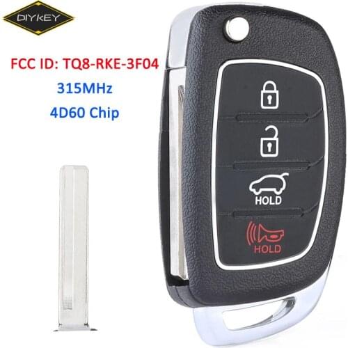DIYKEY for Hyundai Santa Fe 2013 2014 2015 2016 2017 95430-4Z100 95430-4Z101 315MHz TQ8-RKE-3F04 Remote Key Fob with 4D60 Chip