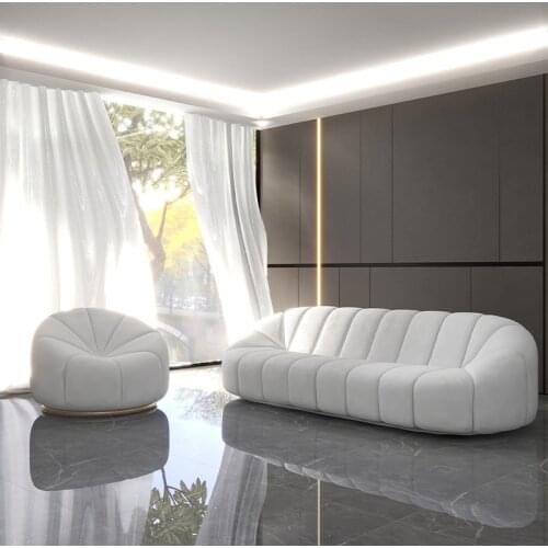 Europe Light Luxury Cloth Art Sofa Postmodern Living Room Bedroom Leisure Combination Designer Lamb Down Laidback Small Sofa
