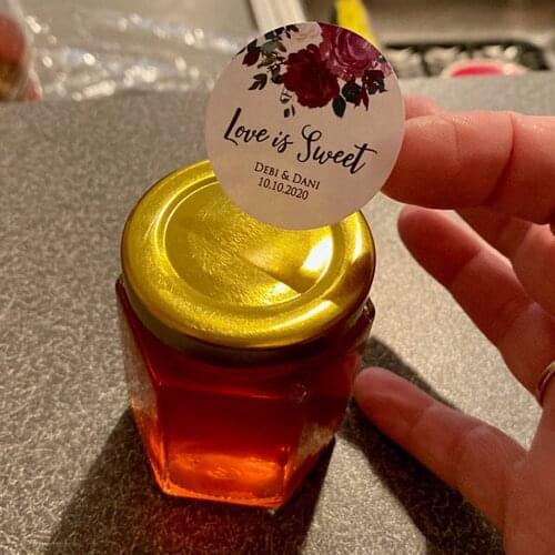 Custom Love is Sweet Stickers Wedding Favor Stickers Thank You Stickers Favor Stickers Favor Labels Flower stickers with names