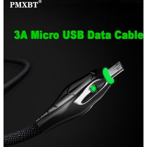 3A Micro USB Cable Fast Charging Microusb Data Cable For Samsung Xiaomi Android Charger Cord 1M/2M/3M Black Mobile Phone Cables