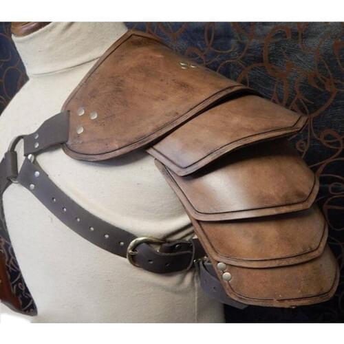 Halloween Carnival Adult men medieval Viking armor Adjustable Single Shoulder Armor PU leather Accessory