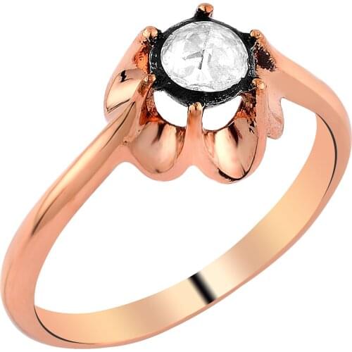 14K Gold Natural Diamond Solitaire Ring EY3251