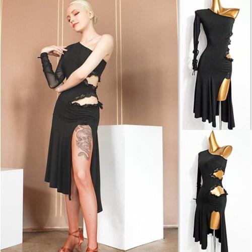 Latin dress Latin practice dance high split cha cha samba dress size bachata dress 699