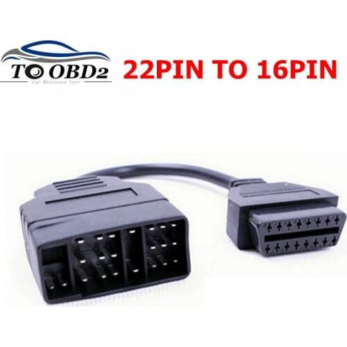 Best price for Toyota 22 PIN to OBDII OBD2 16PIN Adapter Diagnostic Cable for Toyota 17pin to 16pin Female OBDII Extension Cable