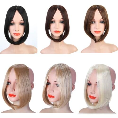 AILIADE New Arrivals Synthetic Long Hair Bangs Clip in Front Extensions Natural Hairpiece Brown Blonde For Women Daily/Party