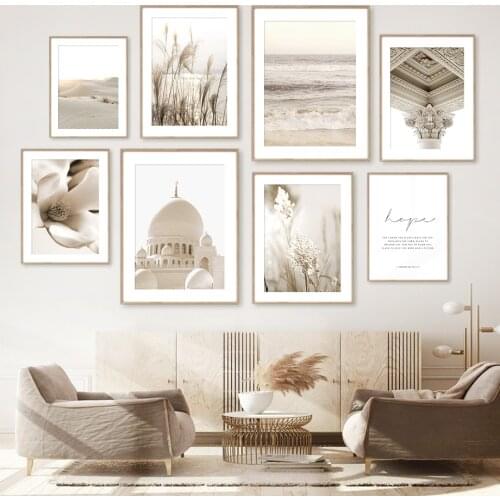 Beach Desert Reed Flower Grass Hope Quote Wall Art Canvas Painting Nordic Posters And Prints Wall Pictures For Living Room Decor