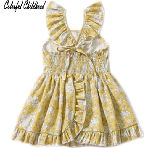 Sleeveless Baby Girls Dresses 2018 Floral Ruffled Country Style Casual Infant Toddler Girl Fashion Cute Dress vestido infantil