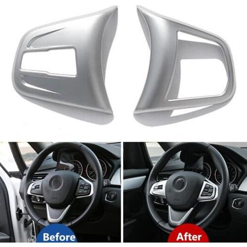 Fit For BMW X1 2016 Auto Car Steering-wheel Steering wheel Switch Button Trim Frame Cover Car-covers Sequins Interior Accessory