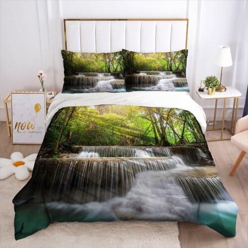 Modern Style Bed Linens Duvet Cover Set 2,3pcs Bedding Sets Quilt/Comforter/Blanket Covers Pillowcase Single Size 3D Landscape