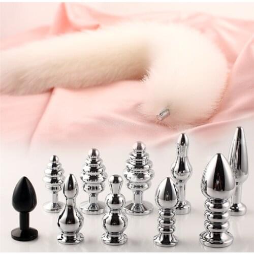 14 Style Detachable Smooth Touch Metal Anal Plug Bead Sexy Erotic Tail Accessories for Men Women Fetish Cosplay Flirt Sex Toys