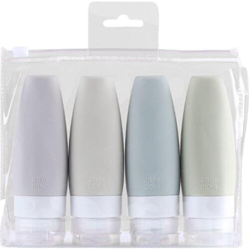 Silicone Travel Bottles Leak Proof Squeezable Refillable Travel Accessories Portable Toiletries Containers Travel Size Cosmetic