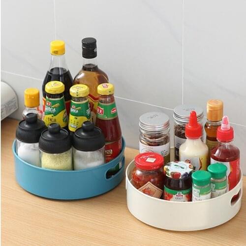 360 Rotating Storage Tray Storage Containers for Kitchen Bathroom Spice Jar Food Snack Tray Non Slip Snack Dried Storage Plate