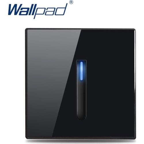 Wallpad 1 2 3 4 Gang Wall Switch Data CAT6 HDMI USB Charging Outlet Socket Black Glass Piano Key Round Corner L6 RC Series