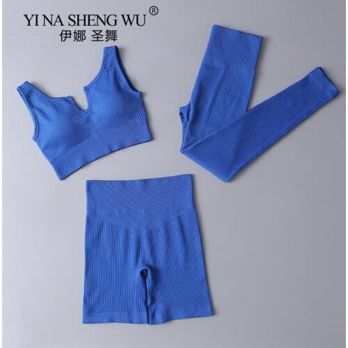 U collar Women Sportwear Active Training Running Seamless Set Fitness 2 Piece Yoga Set Sexy Workout Gym Bra & Leggings Tracksuit