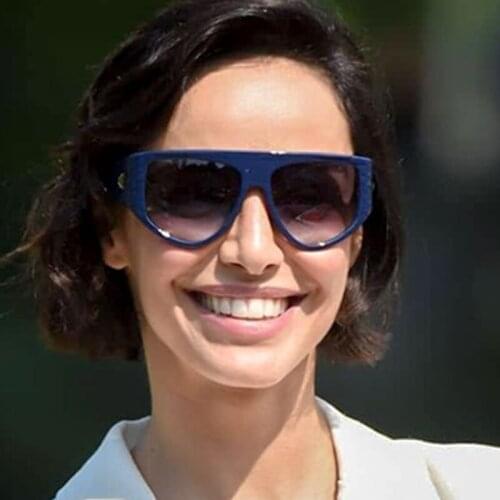 Feishini 2021 Star Contracted Cat eye Sunglasses Women UV Protection Big Frames Ladies Eyewear Fashion Sun Glassees Vintage