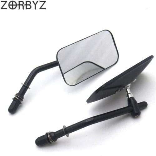 ZORBYZ Motorcycle 1Pair Black Rectangle Mirror Rear View Side Mirrors For Harley Sportster 883 1200 1990-2013