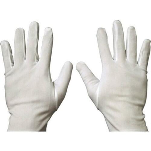 1 Pair Chemistry Lab Sanitary Gloves Medium Thick White Cotton Polyester Gloves Multipurpose Handling Cleaning Tools