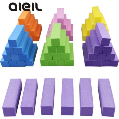 10PCS Sponge Nail File Polishing Buffers Block Square Undamaged Nails Durable Sanding for UV Gel Polish Nail Art Tool Wholesale