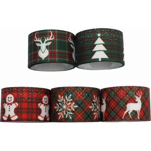 1-1/2” 5yards Christmas printing Grosgrain Ribbons DIY Handmade Child Bow Wedding Decoration Gift Wrap Material L-20924-1083