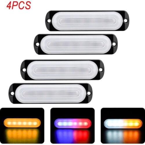 4pcs Led Automobile Flashing Warning Light Strobe Emergency Light Beacon Lamp LED Side Light signal Light Truck Trailer