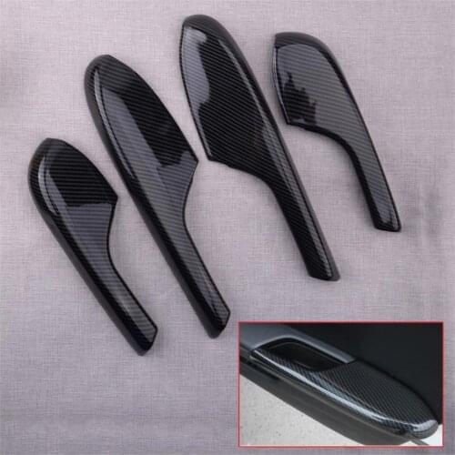 4pcs Carbon Fiber Style Interior Door Armrest Panel Trim Cover Fit for Honda Civic 10th 2016 2017 2018 2019 2020 ABS