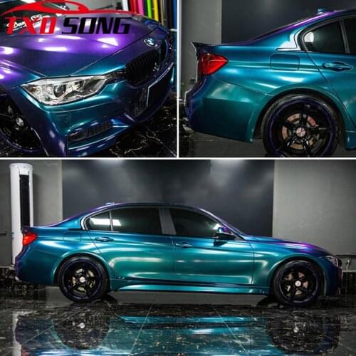 50cmx200/300/500cm Glossy Car Green to Purple Pearl Chameleon Vinyl Wrap Film Chameleon Car Stickers Automobiles Motorcycle