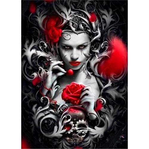 5D DIY Full Round/Square Diamond Painting Girl & Rose 3D Embroidery Cross Stitch Rhinestone Mosaic Home Decor Gift Yy011