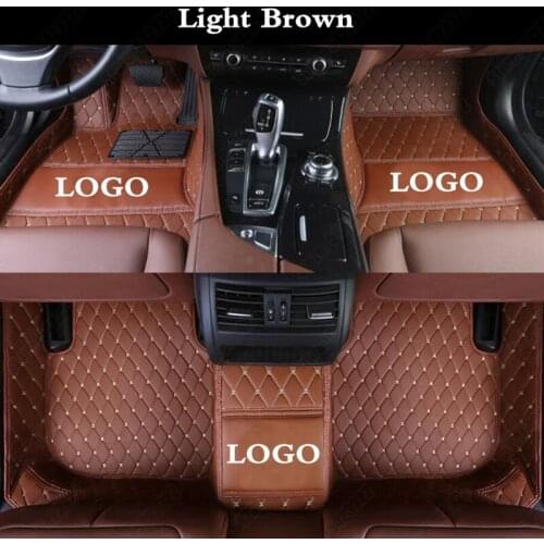 Car Floor Mats for Land Rover Velar Discovery Sport Evoque Defender Freelander 2 3 4 Range Rover Auto Carpet Liners Light Brown