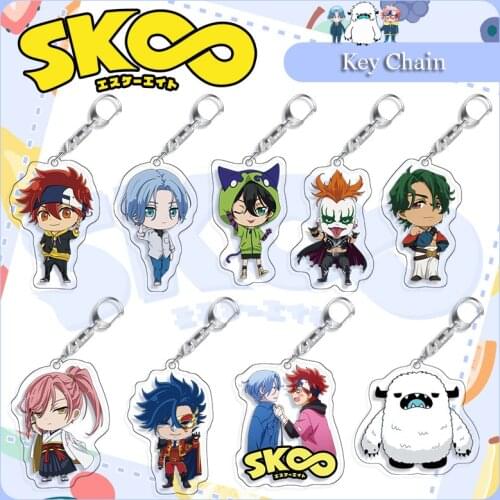 Anime SK8 The Infinity Keychains Cosplay Miya Langa Reki Cherry Double Side Acrylic Key Rings Pendants Key Chain Jewerly Gifts