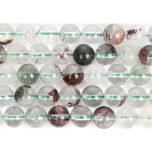 Natural Stone Beads Chlorite-Crystals Round Loose Beads For Jewelry Making Bracelets DIY Needlework Beads Strand 6/8/10 MM