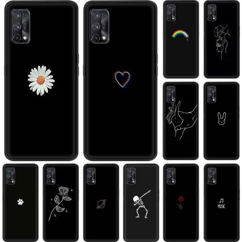 Beautiful Cool Dark Case For Realme C3 6 7 Pro 5 XT X50 C15 C11 C21 X7 Q2 C20 V15 7i Soft Cases Shockproof Phone Cover Coque Sac