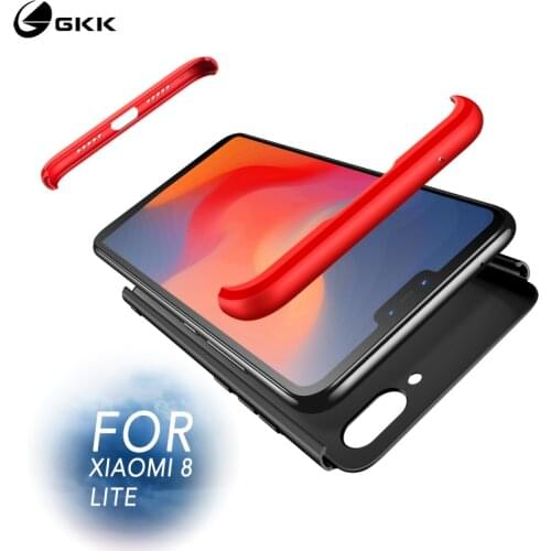 GKK case for Xiaomi mi 8 lite 3 IN 1 design 360 full protection Hard PC Shockproof case for xiaomi 8 phone cover fundas coque