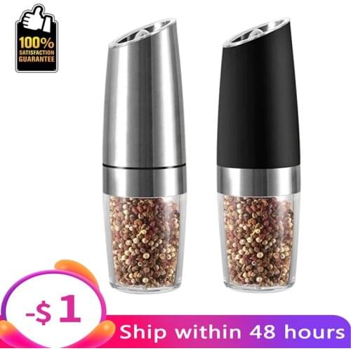 Electric Automatic salt grinder LED light pepper spice grain grinder porcelain powder core grinder kitchen tools