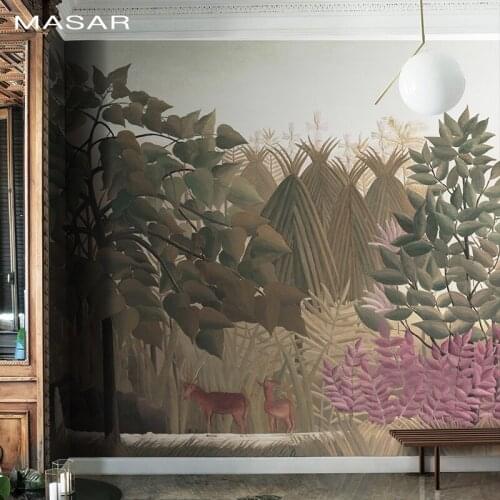 MASAR Forest animal murals living room dining room living room hallway wallpaper waterproof environmental protection fantasy