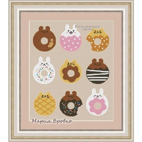 GG Gold Collection Counted Cross Stitch Kit Cross stitch RS cotton with cross stitch no print friendship Funny donut