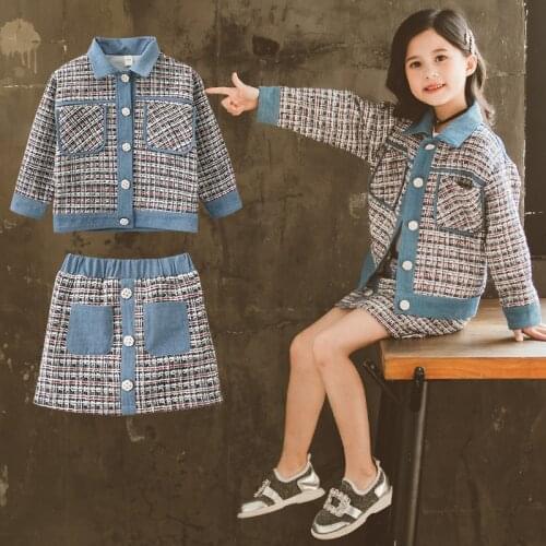 Teen Girls Clothing Set 2021 Autumn Kids Clothes Jackets Skirt Suit Children Costume School Girls Outfits 6 8 10 12 Years
