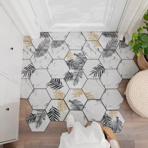 Leaves Mats Carpet PVC Kitchen Mat Bathroom Mat Home Doormat Carpet Hallway Entrance Doormat Non-slip Can Be Cut DIY Mats Carpet