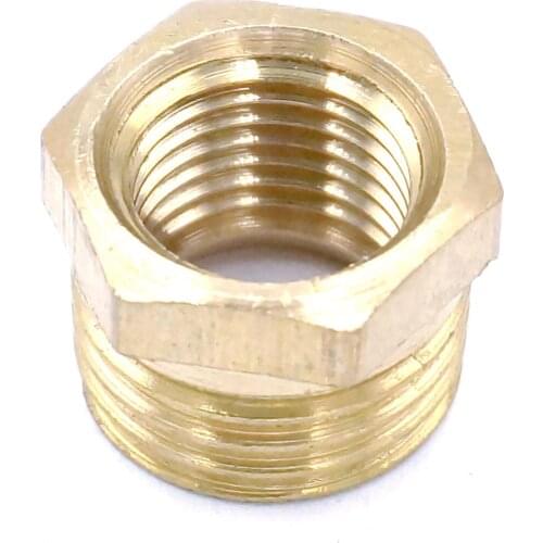 M10x1mm Female to 1/4" BSP Male Brass Reducer Bushing Coupling Pipe Fitting Water Gas Oil 0.8 Mpa