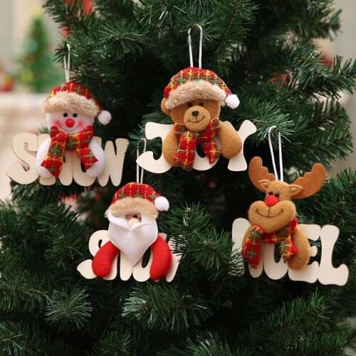 Cute Christmas Tree Decoration Pendant Christmas Decoration For Home Santa Clause Bear Snowman Elk Doll Hanging Ornaments