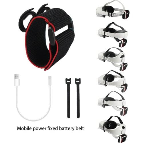 Fixed strap For Oculus Quest 2 VR Cable Adjustable Battery Accessories Kit