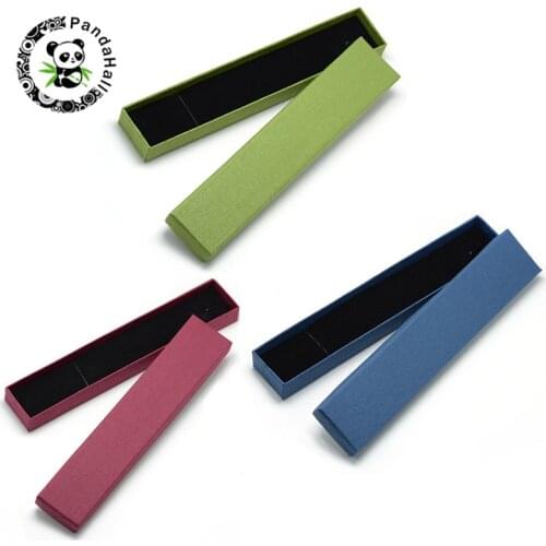 Pandahall 12 pcs Cardboard Jewelry Set Box for Bracelets Necklace Jewelry Gift Box Rectangle 21x4x2cm 5 Colors